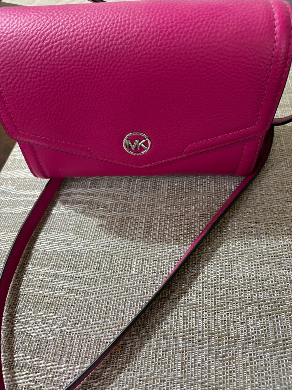 Michael Kors Hot Pink Leather Crossbody Bag